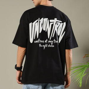Offre Spéciale hommes col rond goutte épaule à manches courtes imprimé T-shirt incontrôlable bouffée imprimé hommes surdimensionné éponge T-shirt - Product Image 3