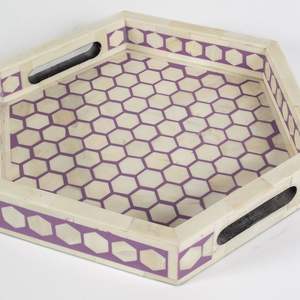 Plateau de service décoratif pour la maison, écologique, en vente chaude, avec incrustations d'os, assiettes pour une présentation de table élégante, prix bas pour le Ramadan, cadeau pour la fête des mères - Product Image 3