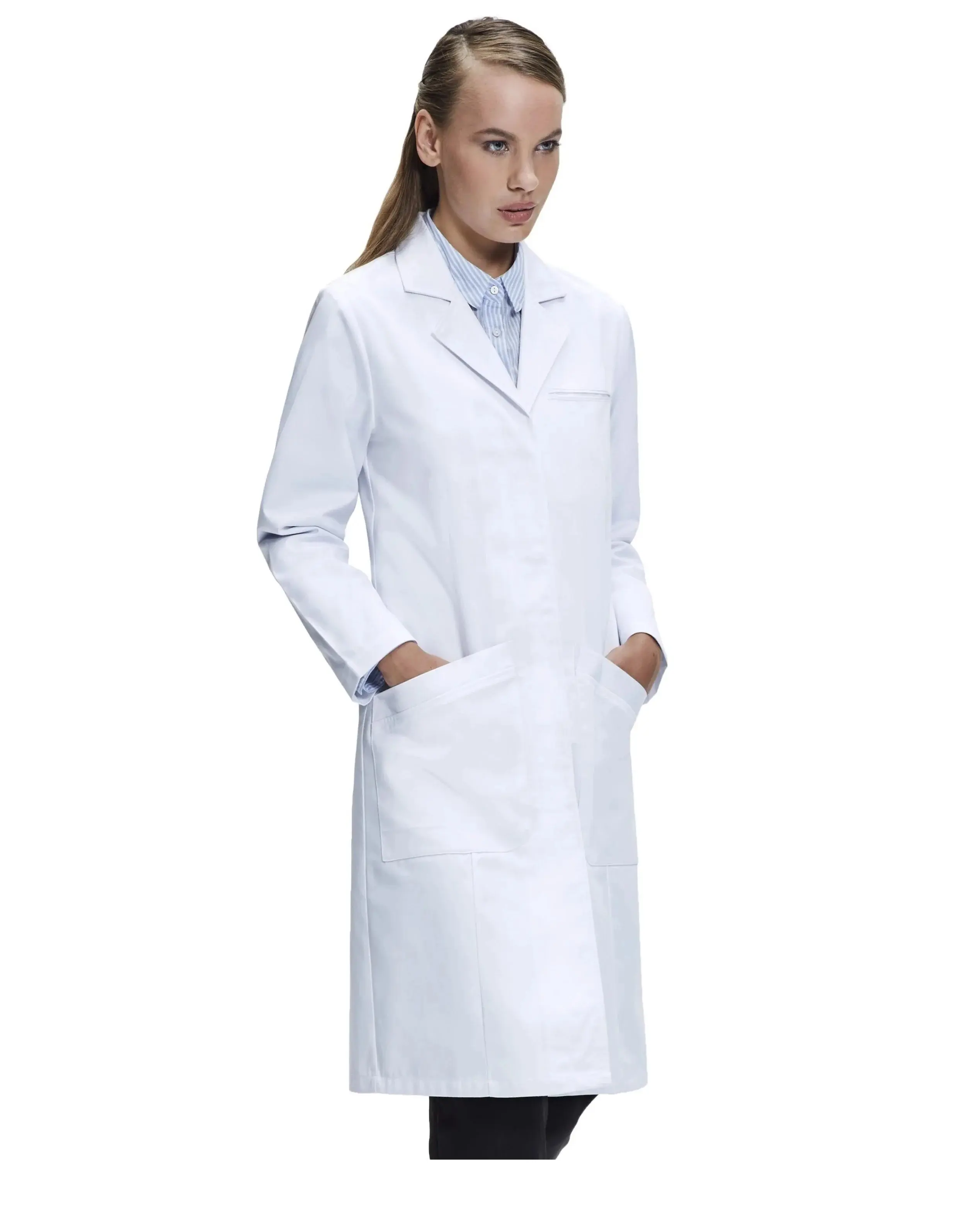 OEM 2023 Blouse de laboratoire personnalisable à manches longues blouse blanche de pharmacie uniforme de médecin blouse de laboratoire blanche pour dames