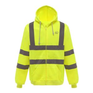 2024 veste de travail imperméable d'hiver pour hommes sweat à capuche de sécurité réfléchissant en coton haute visibilité - Product Image 4