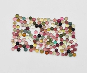 Cabochon multi-tourmaline naturelle 1.50-3mm Lot de pierres précieuses en vrac certifié IGI pour la fabrication de bijoux - Product Image 2