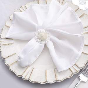 Serviette industrielle doublure en laiton rond de serviette pour la fête de mariage dîner décoration de table de noël minimaliste rond de serviette en métal - Product Image 3