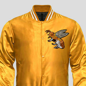 Veste bomber d'hiver pour homme en satin 100% de haute qualité, logo personnalisé, lettreman, respirante, haute rue, OEM, taille plus - Product Image 5