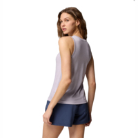 Débardeur court basique décontracté sans manches pour femme, col rond, dos nageur, en jersey avec rubans, écologique, séchage rapide