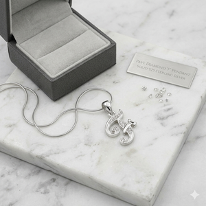 Art Palace - Colgante Unisex de Plata 925 con Baño de Rodio, Letra A con Cristales de Estrás en Bisel, Estilo Clásico - Product Image 3