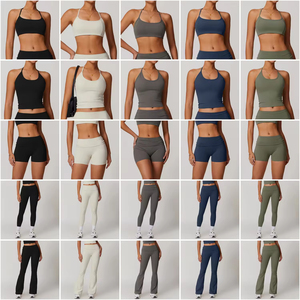 Ensemble de yoga 5 pièces pour femmes, leggings de sport respirants à taille haute avec soutien-gorge de sport pour la remise en forme, la course à pied et l'entraînement - Product Image 6