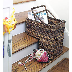 Boîte de rangement d'escalier en jacinthe d'eau avec poignée, boîte de rangement artisanale, écologique, naturelle, décoration intérieure et extérieure, vente en gros du Vietnam - Product Image 6