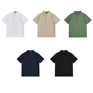 Camisa Blanca de Manga Corta para Hombre, Cuello Vaquero, Cierre de Cremallera, Informal, de Algodón Dobby, con Bolsillo, Corte Regular, Color Sólido, Antiencogimiento - Product Image 4