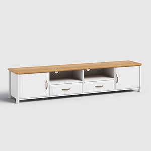 Scandinavian Vintage Wooden <b>TV</b> Stand for Home Furniture 2.4M Modern & Electric <b>Design</b> - Product Image 2
