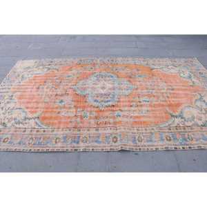 Tapis turc vintage, grand tapis de 5,6 x 9,6 pieds (171 x 292 cm), tapis oriental en laine orange - Product Image 4