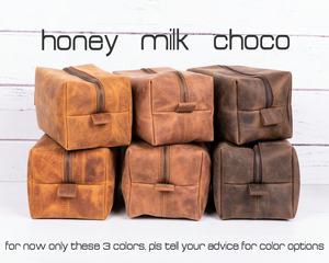 Trousse de toilette vintage en cuir personnalisée avec fermeture à glissière, trousse à raser personnalisée, sac à main pour lui, TYG-0037 cadeau - Product Image 5