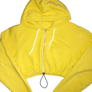 <b>Women</b> <b>Hoodie</b> for Gym Clothing Casual Plain Shoulder Crop Top High Quality Custom Logo <b>Women</b> <b>White</b> Crop Top <b>Hoodies</b> - Product Image 3