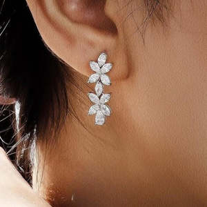 Ensemble de collier en argent serti de diamants pour mariage, certifié par Hallmark - Product Image 2
