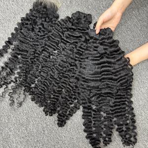 Cabello rizado birmano de la mejor calidad en cabello de trama, 100% cabello humano, cabello crudo de un donante - Product Image 3