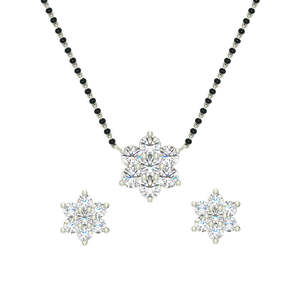 Compre un Conjunto de Mangalsutra de Plata Pura, Joyería Fina Étnica Clásica y Moderna con Circonita y Diamantes para Bodas, Fiestas y Compromisos - Product Image 1