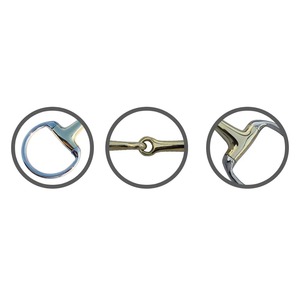 Broca de mordaza de carreras de acero inoxidable-Boca de Mullen con mejillas sueltas giratorias, ganchos y cadena de bordillo - Product Image 5