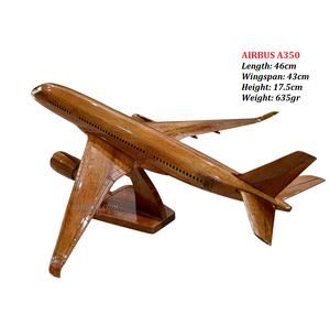 Modèle d'avion civil en bois Airbus 350, échelle, artisanat en bois, provenant d'une usine au Vietnam/Modèle d'avion en bois massif A380, fabriqué au Vietnam - Product Image 1