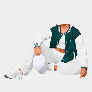 Retailer All OEM ODM Service Long Sleeve Women Varsity Jacket Ladies Cropped Baseball Uniform Varsity Jackets for Winter - Product Image 1
