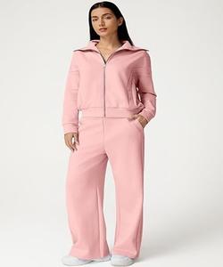 Conjunto de Dos Piezas de Alta Calidad para Mujer, Chaqueta y Pantalones de Punto Vintage, Ligero, Holgado, Estilo Casual - Product Image 4