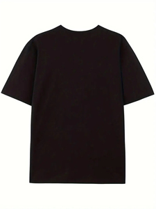 เสื้อยืดคริสต์มาสสำหรับผู้ชายและผู้หญิง ลายกวางบัฟฟาโลสามตัว หมวกสีแดง ผ้าสีดำ สำหรับงานปาร์ตี้วันหยุด-มีโลโก้ด้านหน้า - Product Image 2