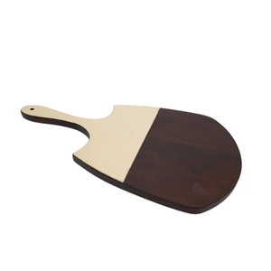 Juego al por mayor de 2 tablas de cortar de madera de mango color crema esmaltada y nogal tabla de cortar de tamaño pequeño para Cocina - Product Image 1