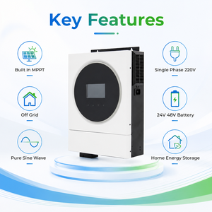 6kW Single Phase Off Grid Solar <strong>Inverter</strong> 220V Built in MPPT for 24V 48V Battery Home Storage Pure Sine Wave Backup Power - Product Image 2