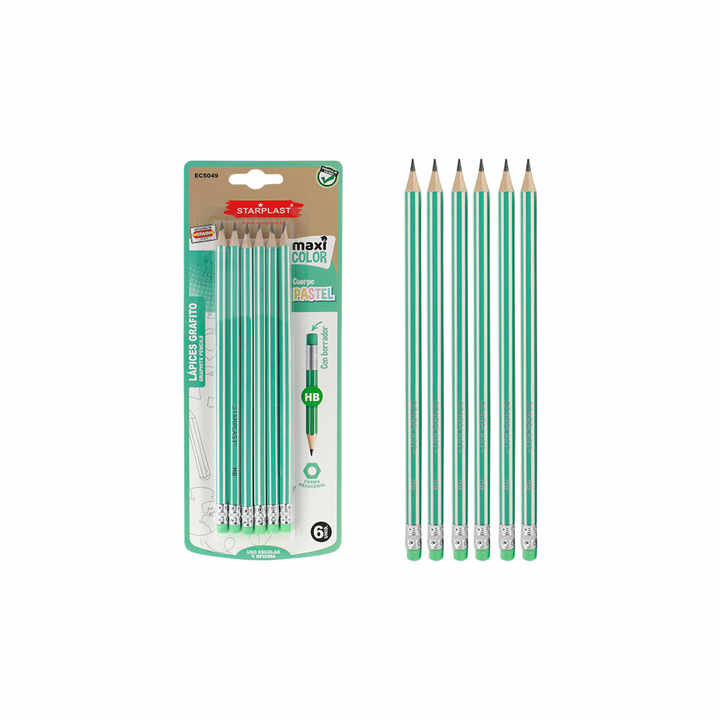 Maxicolor 6U HB Green Pencils Lápices for Art and Drawing