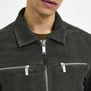 Nouvelle conception, vente chaude, veste de motard de qualité supérieure pour homme, style café racer, vêtements de rue, cuir de poisson, devant imperméable - Product Image 6