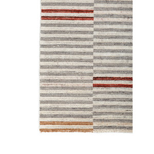 Alfombras de Lana Rayadas Color Marfil Contour, Alfombra Clásica Rectangular Grande de 9x12 para Pasillo, Diseño para Decoración de Sala de Estar Juvenil, Tejida a Mano Hwl-282 - Product Image 4