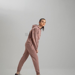 Conjunto Deportivo de Dos Piezas con Capucha para Mujer, Talla Grande, Personalizable, Transpirable, 100% Algodón, Chándal de Invierno, Estilo Casual - Product Image 4