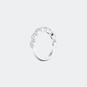 Bague demi-éternité sertie de diamants de laboratoire de 1,00 CTW, taille marquise, couleur D E F, pureté VVS VS, or blanc, or rose, bijoux pour femmes, Inde - Product Image 6