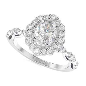 Anillo de compromiso ovalado de 2.00CT, anillo de Halo, anillo de corte ovalado-Anillo de promesa-anillo de bodas para mujer - Product Image 5