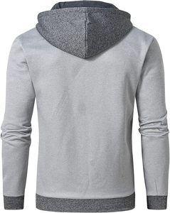 Veste à capuche pour homme sur mesure de haute qualité, coupe classique, double fermeture éclair, col roulé, sweat-shirt en polaire, vêtement d'extérieur brodé pour l'hiver - Product Image 3