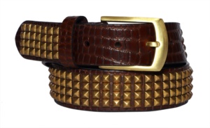 เข็มขัดโปโลหนังแท้แบบเต็มเม็ดสำหรับผู้ชายดีไซน์โลโก้ตามสั่ง - Product Image 4