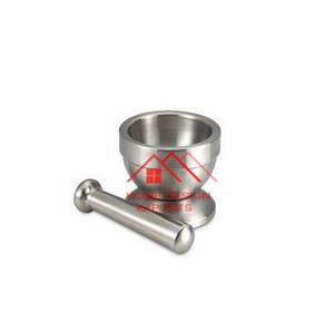 Mortier métallique en laiton et pastel de dernière conception en argent fini pour les accessoires de cuisine de meulage d'épices de haute qualité - Product Image 1