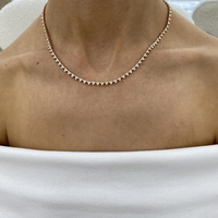Collier élégant pour femme en or rose, or blanc, argent, certifié IGI, couleur DEF, avec trois diamants de laboratoire, plaqué rhodium