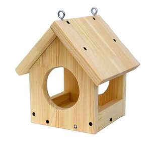 Casa para Pájaros de Madera Rústica y Ecológica para Azulejos con Botón de Ventilación Fácil de Limpiar, para Uso en Exteriores en Todas las Estaciones - Product Image 2