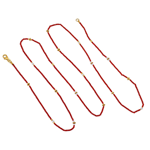 Collier artisanal en cornaline et perles avec finition plaquée or en argent sterling 925 |   Collier en pierre naturelle - Product Image 2