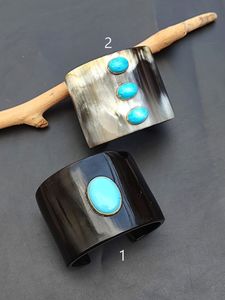 REFER BUFFALO HORN fait à la main de luxe en gros naturel buffle boeuf corne de vache bracelet bijoux de mode pour hommes et femmes - Product Image 2