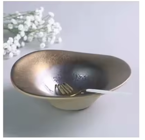 Bol décoratif en métal de qualité supérieure avec support pour décoration de mariage Bol minimaliste en métal argenté pour mariage moderne - Product Image 5