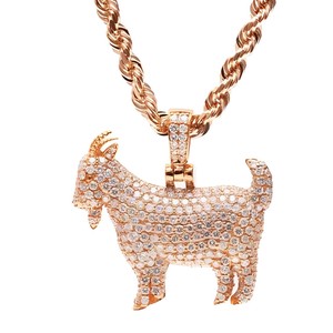 Pendentif en diamant de chèvre 2 carats, taille pavé, en or rose jaune blanc 14 K avec clarté VS, directement du grossiste - Product Image 1
