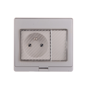 Outdoor IP55 1Gang French Waterproof Socket, 16A, Bathroom/<strong>garden</strong> Surface-mounted Wall Socket Panel with Back Box. - Product Image 2