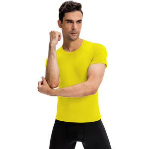 Chemises de compression d'entraînement athlétique pour hommes 100% coton séchage rapide entraînement Fitness collants élastiques taille solide 210 sous-vêtements - Product Image 6