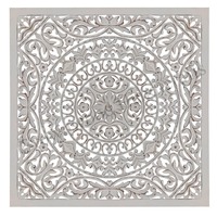 Panneau mural élégant pour la décoration de la maison, en MDF de haute qualité, sculpté à la main, style européen Art Déco, 90x90cm, artisanat en bois brun, attrayant