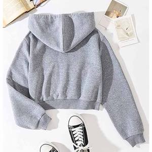 Sweats à capuche courts personnalisés Pullover lourd à manches longues respirant sweats à capuche pour femmes - Product Image 2