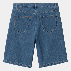 Shorts Bermuda en jean décontractés pour hommes, taille mi-haute, fermeture boutonnée, couleur unie, en coton tissé respirant, avec poches - Product Image 3