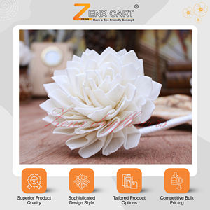 Fournisseur en gros de fleurs artificielles en bois de sola faites à la main de qualité éprouvée, Dahlia pliée disponible en tailles 6, 8 et 10 cm - Product Image 2