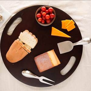 Plateau de service en bois de qualité alimentaire, plateau rustique en bois pour les trempettes, les collations, les cupcakes, la charcuterie, cadeau de pendaison de crémaillère au meilleur prix - Product Image 4