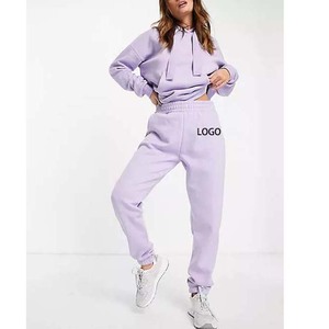 2023 nouveautés Logo personnalisé broderie impression survêtement personnalisé Jogging costume et survêtements décontractés couleur rose pour femme - Product Image 2