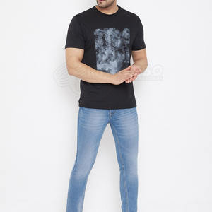 Camiseta con estampado liso teñido para hombre Ropa informal cómoda 100% algodón Tallas grandes Diseño personalizable Logo Manga corta - Product Image 5